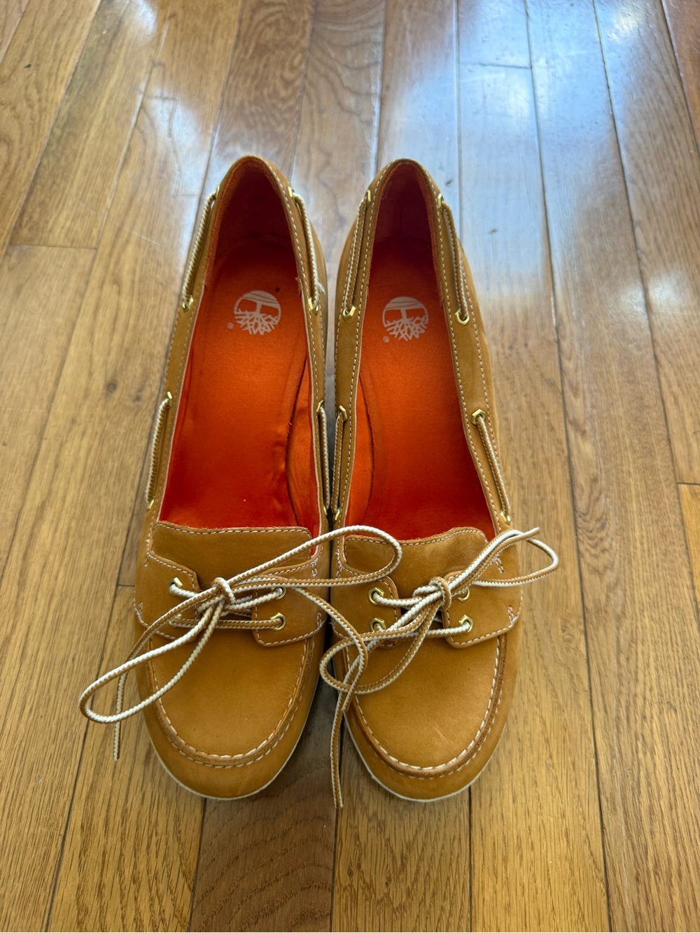 Timberland Women's Skipher Mule Wedge Heels Tan Sz-8